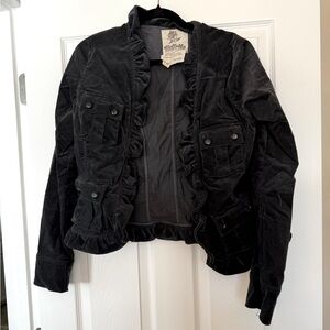 Vintage Y2K Nick & Mo Velvet Jacket from Anthropologie with ruffle detail